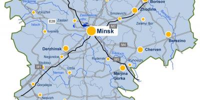 Minsk kort Hvíta